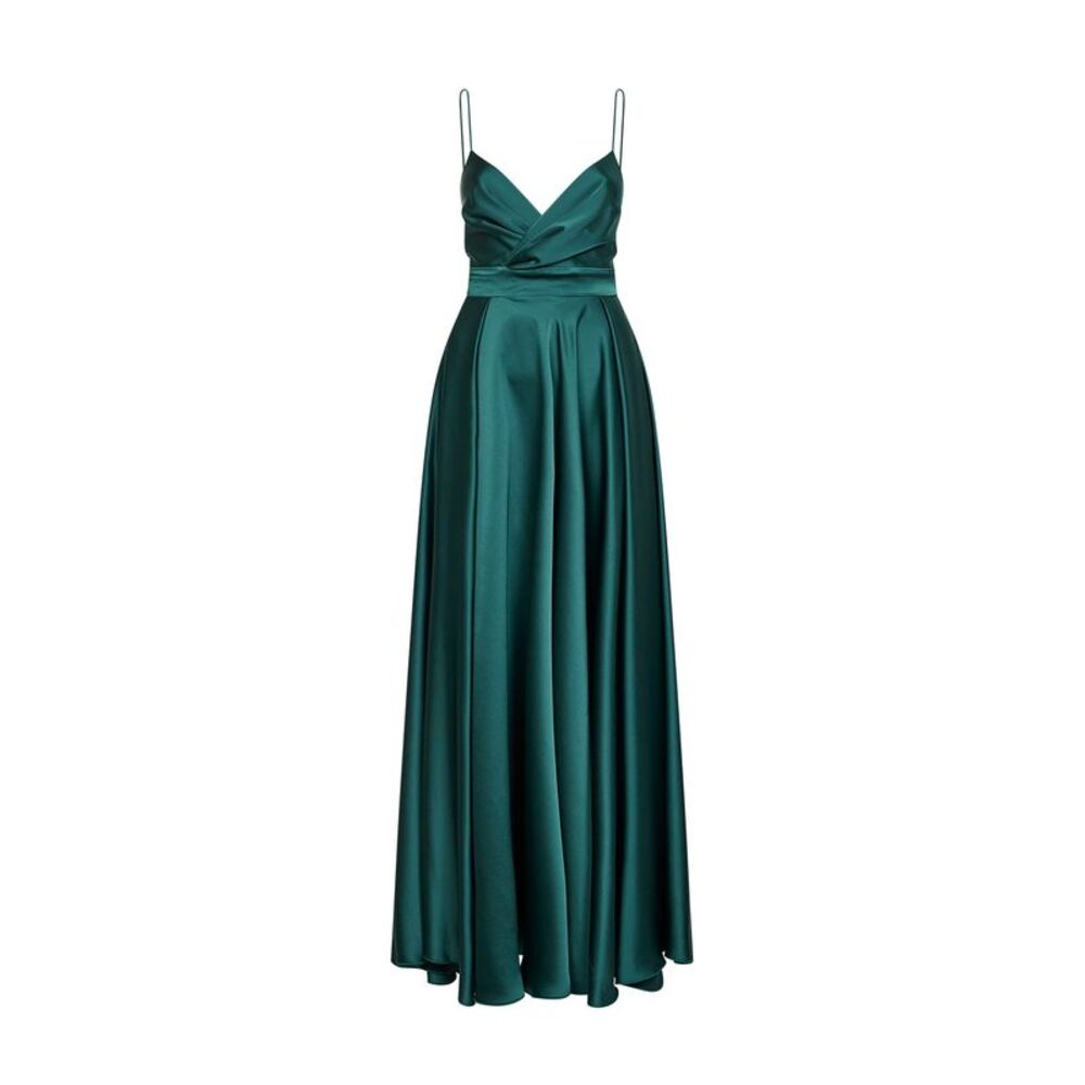 Blanca Vita Women Malachite Satin Aldi Long Dress